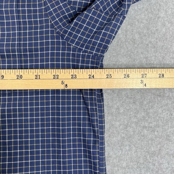 Duluth Trading Mens XL Blue Windowpane Plaid Button Down Long Sleeve Shirt Trim - Picture 8 of 8
